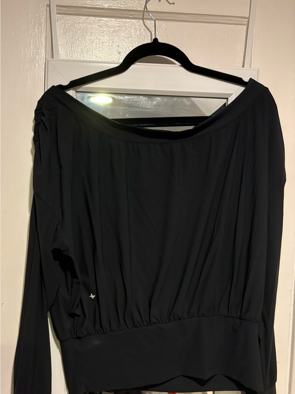 Fabletics Black One-Shoulder Draped Top